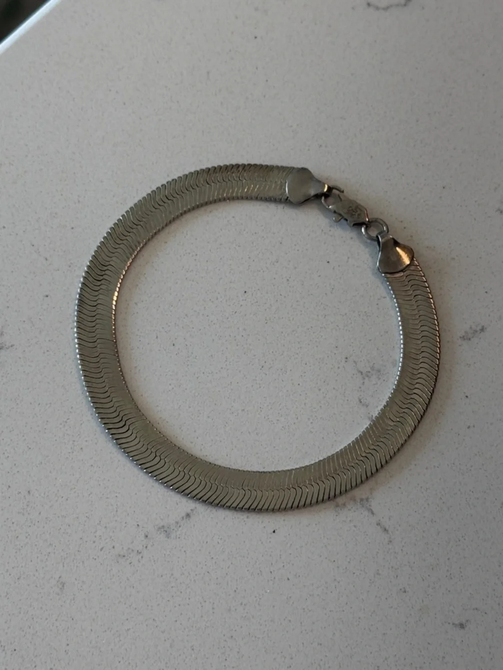 Sterling Silver .925 Silver‎ Herringbone Chain Bracelet